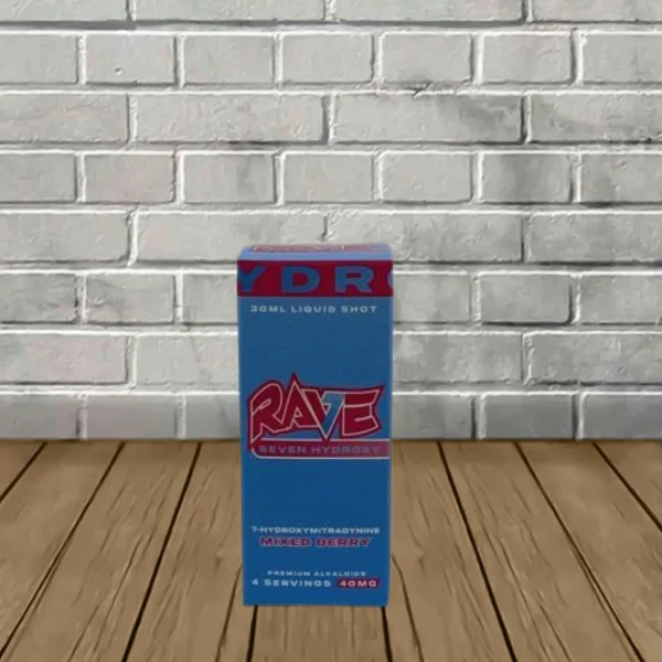 Rave Kratom Seven Hydroxy Liquid Extract Shot Case 12ct